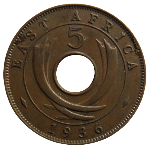 1936-KN East Africa 5 Cents Coin