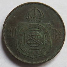 Load image into Gallery viewer, 1869 Brazil 20 Reis Coin
