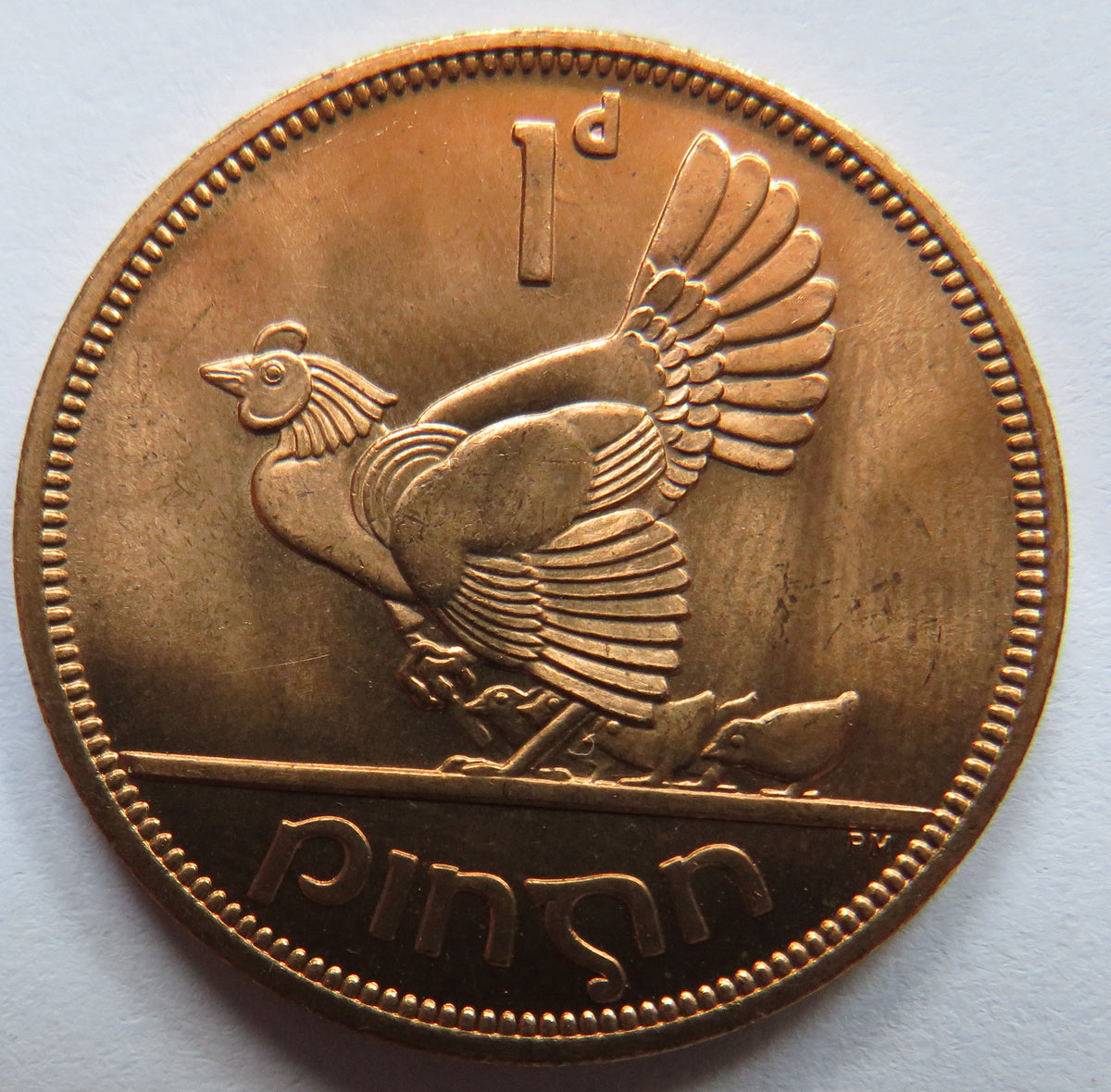 1968 Ireland Eire One Penny Coin Unc