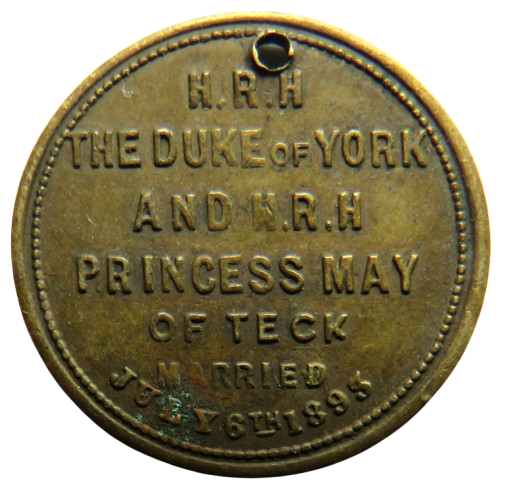 Duke of York and Princess May of Teck Married 1893 Small Medal