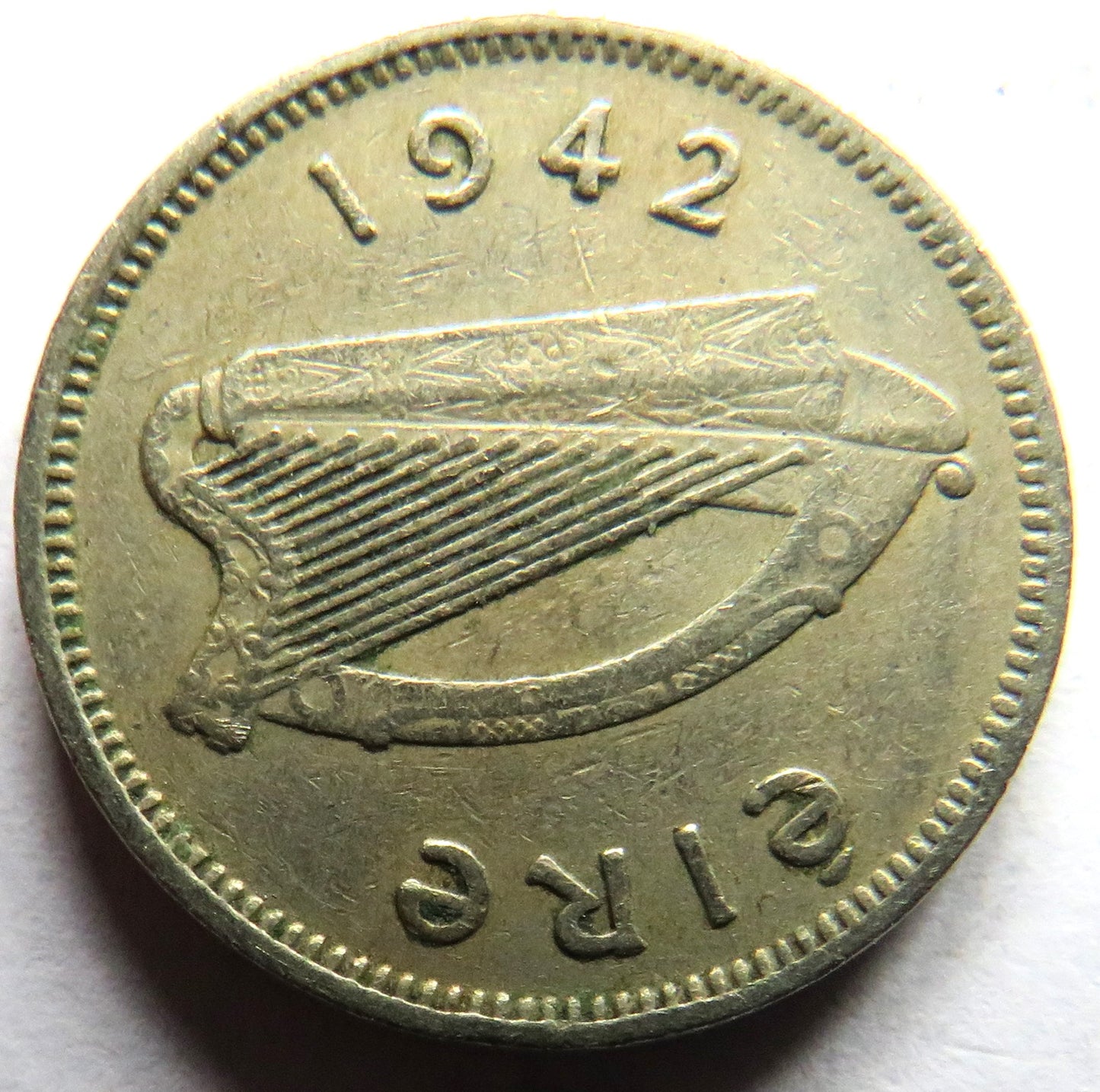 1942 Ireland Eire Threepence Coin