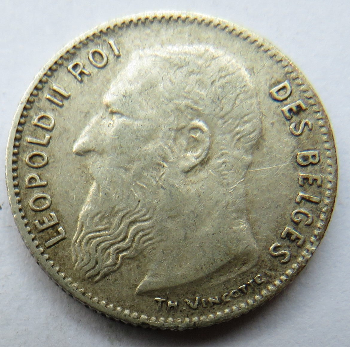 1909 Belgium Silver 50 Centimes Coin