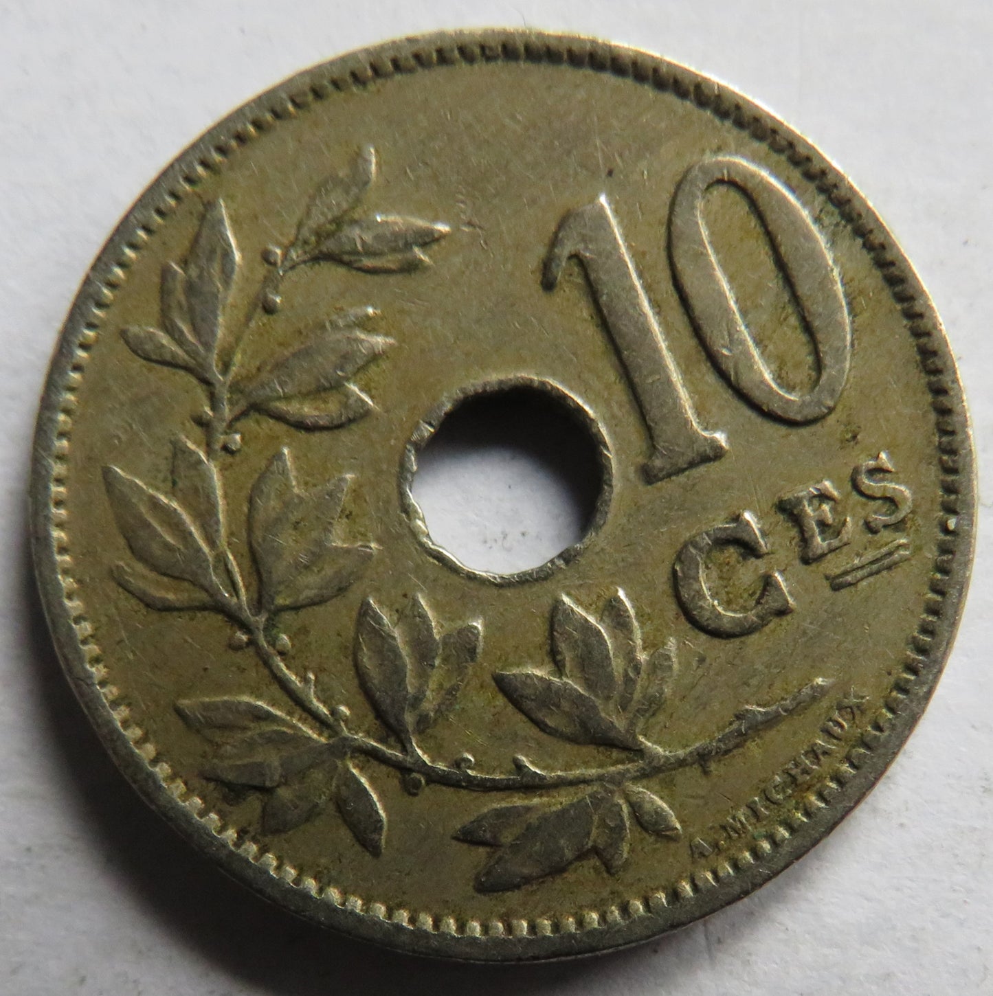 1927 Belgium 10 Centimes Coin