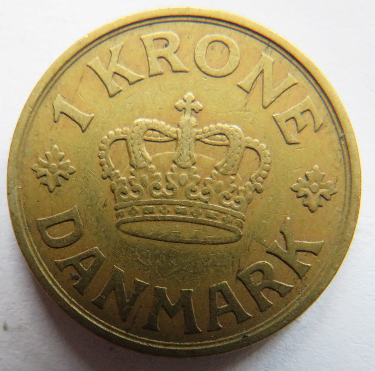 1929 Denmark 1 One Krone Coin