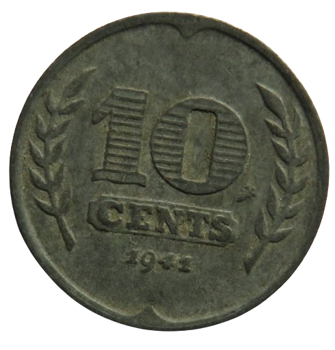 1941 Netherlands 10 Cents Coin