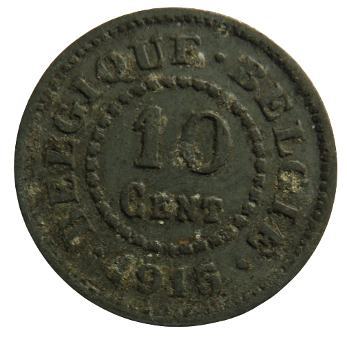 1915 Belgium 10 Cents Coin