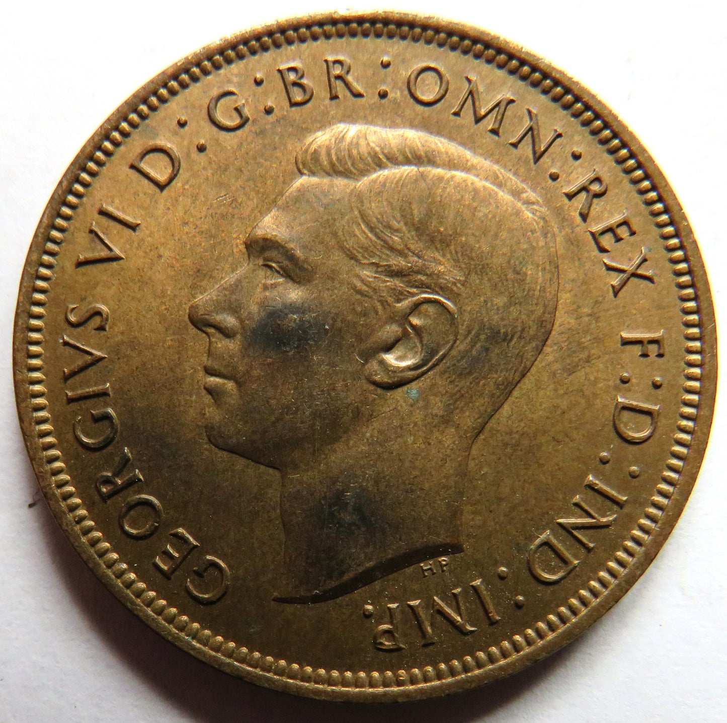 1937 King George VI One Penny Coin In High Grade
