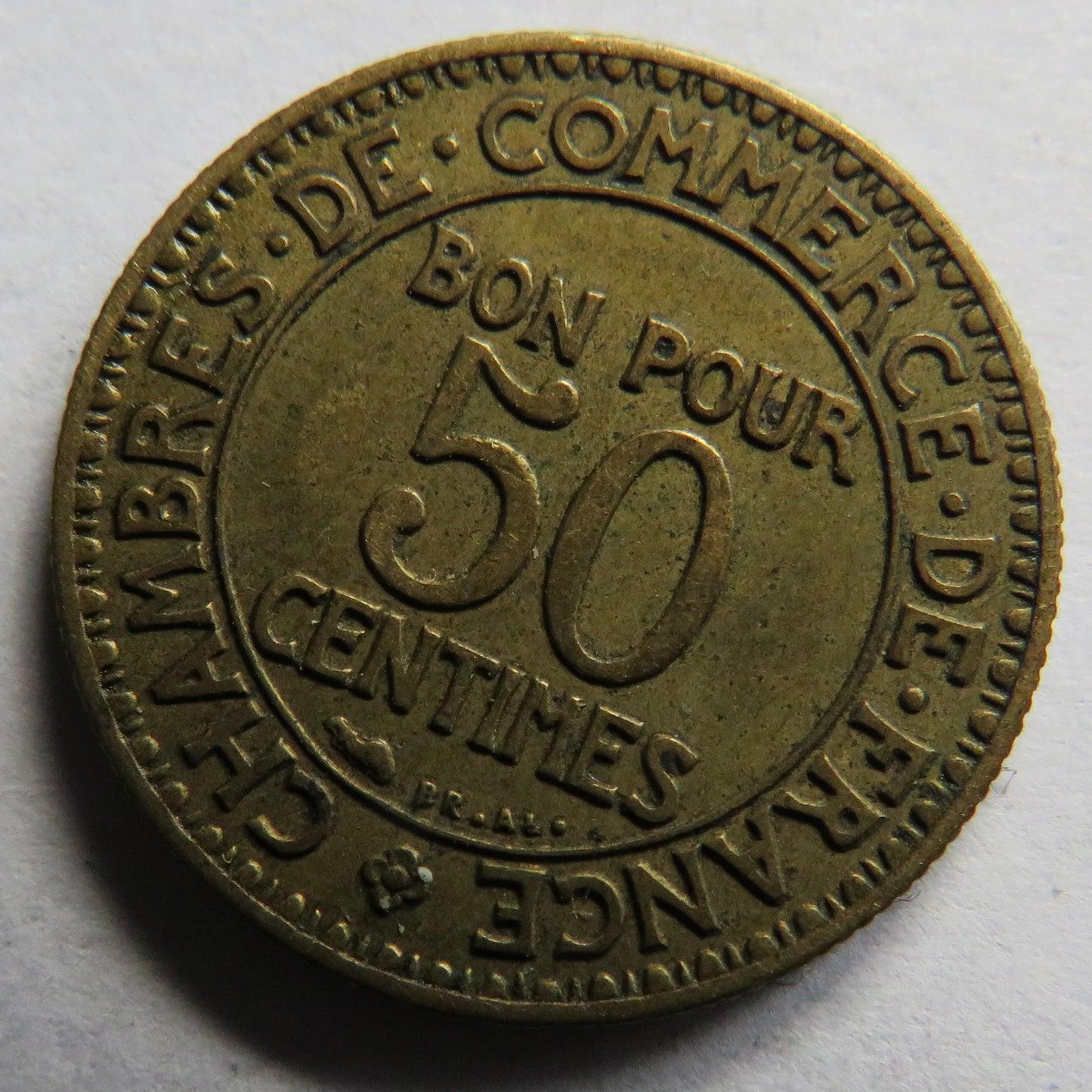 1923 France 50 Centimes Coin