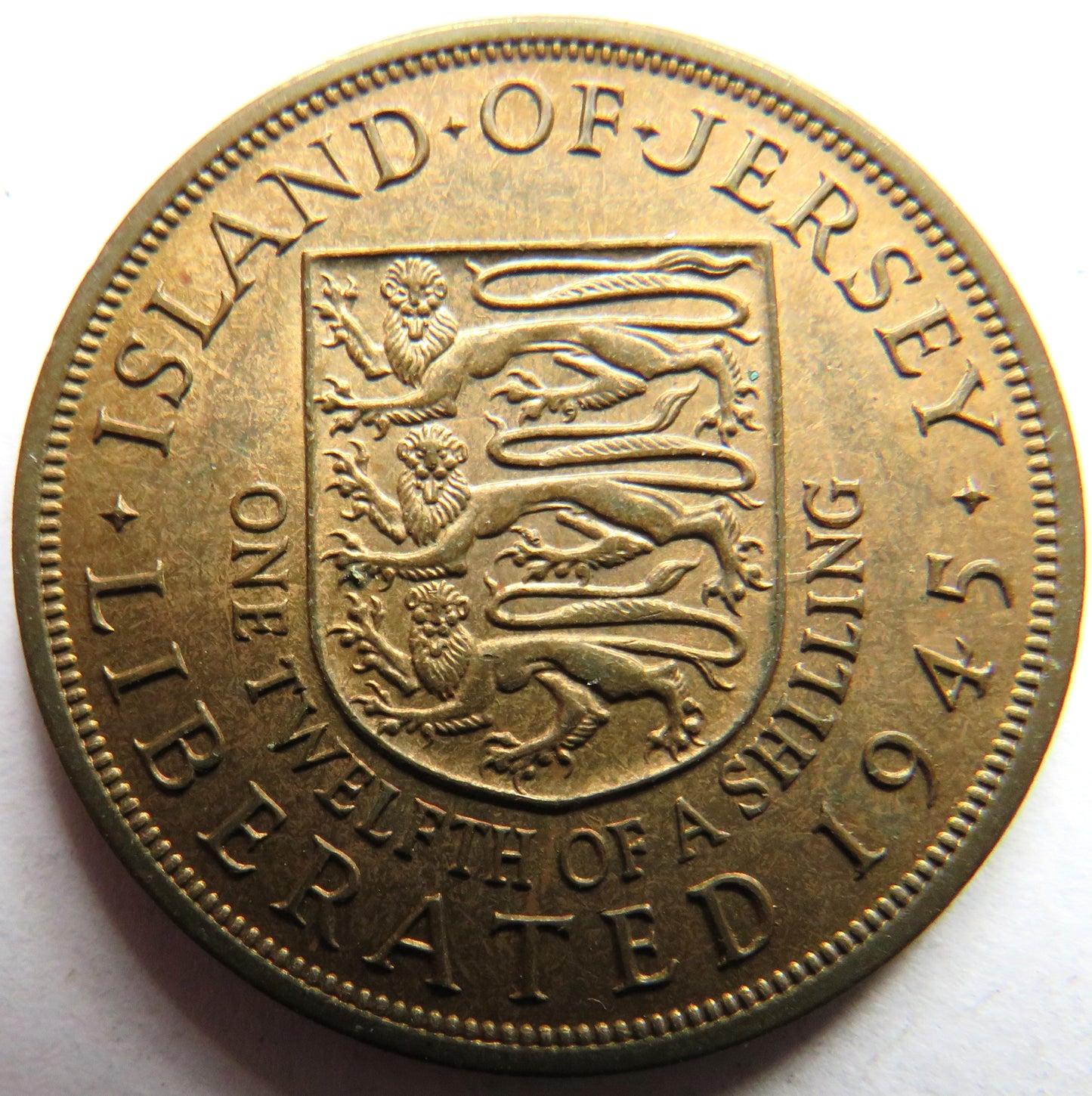 1945 King George VI Island of Jersey Liberated 1945 1/12th Shilling Coin
