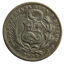 Load image into Gallery viewer, 1906 Peru Silver Silver Dinero Coin
