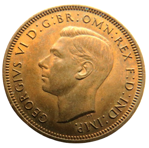 1942 King George VI Halfpenny Coin Higher Grade