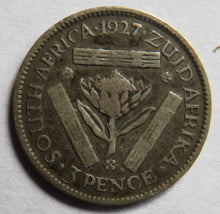 Load image into Gallery viewer, 1927 King George V South Africa Silver Threepence Coin
