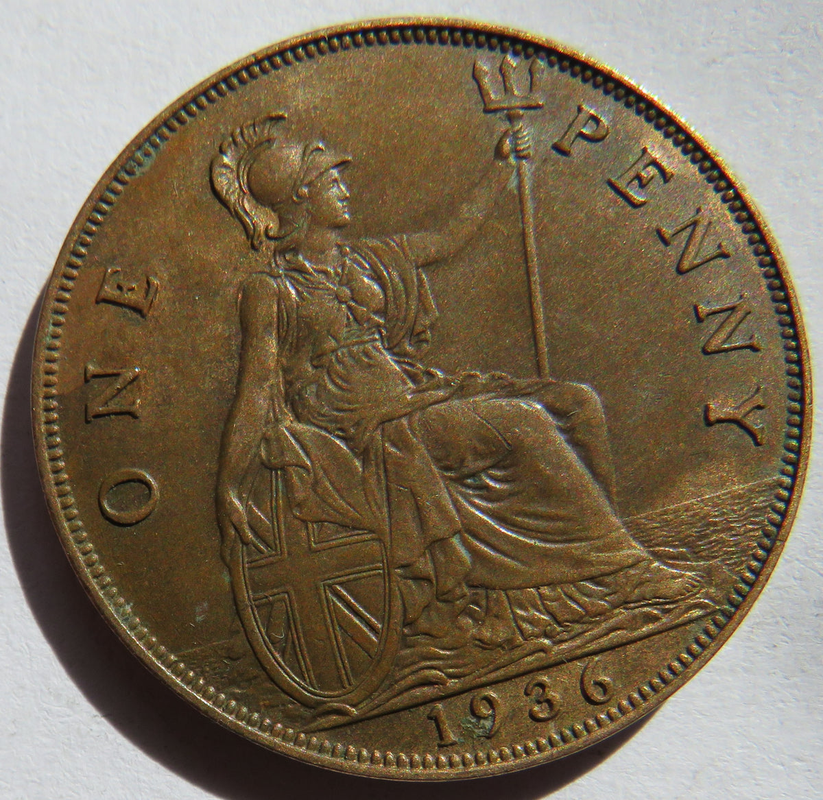 1936 King George V One Penny Coin - Great Britain