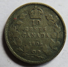 Load image into Gallery viewer, 1906 King Edward VII Canada Silver 10 Cents Coin
