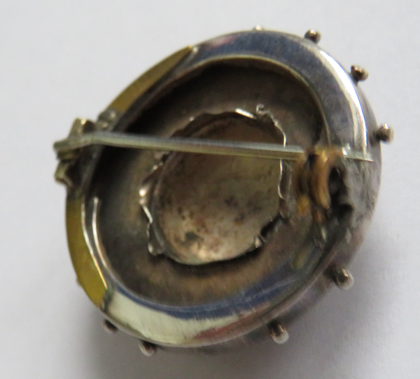 Antique Victorian Ladies White Metal Morning Brooch