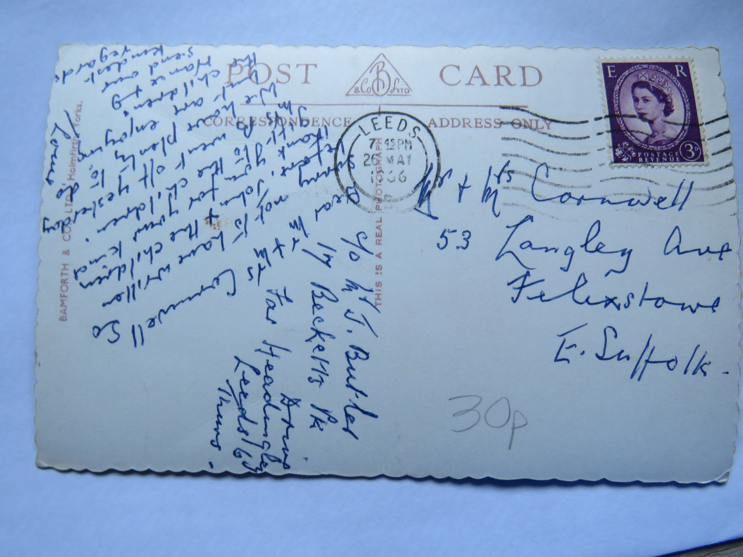Vintage Postcard of Souvenir of Leeds, Multiview Postcard 1966