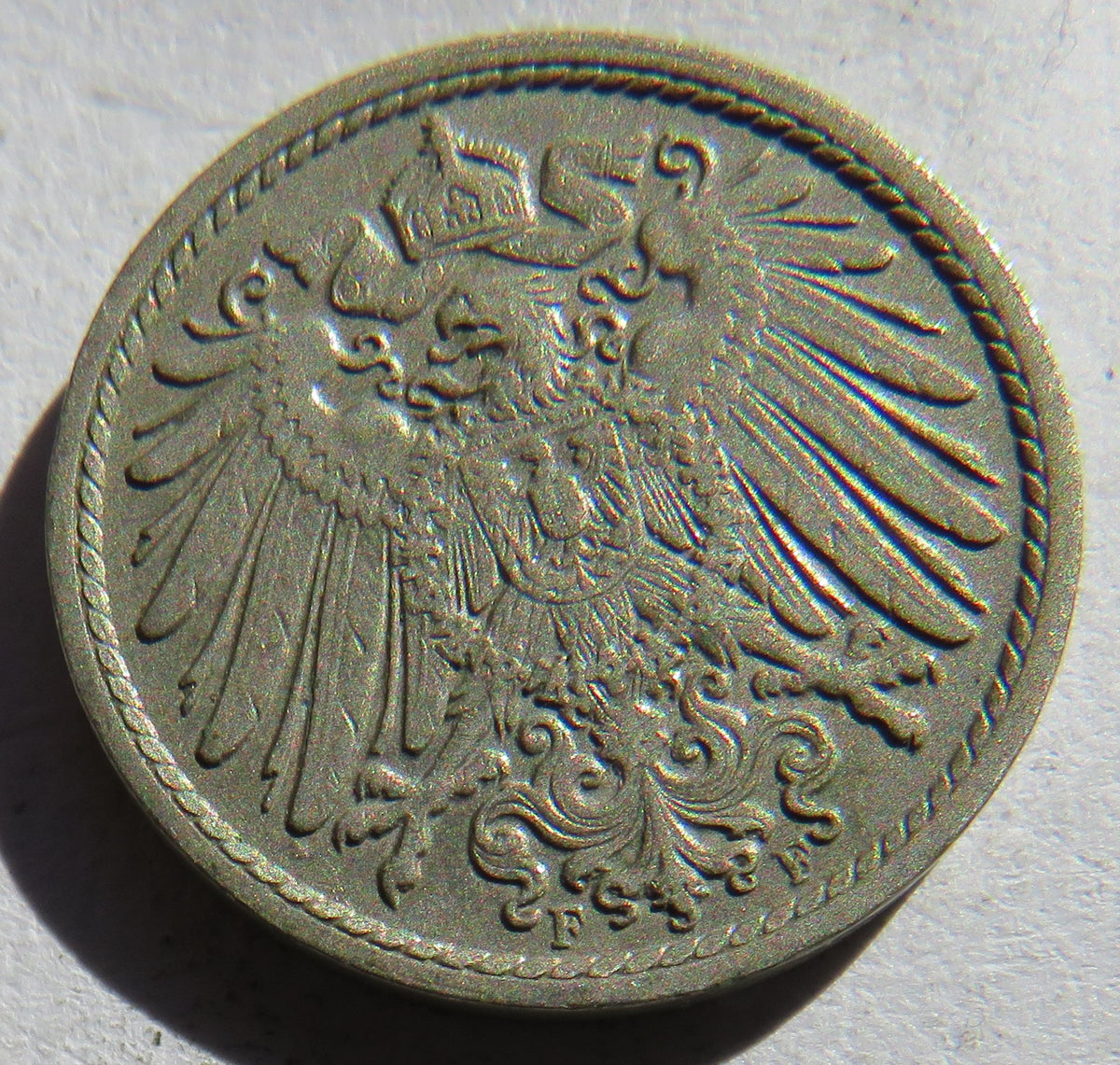 1895-F Germany 5 Pfennig Coin