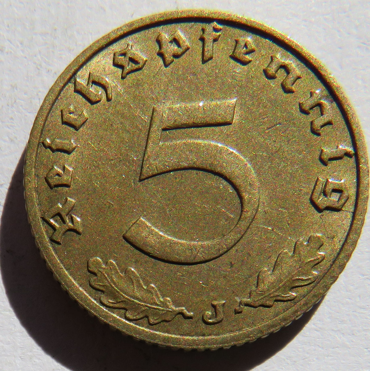1938-J Germany - Third Reich 5 Reichspfennig Coin