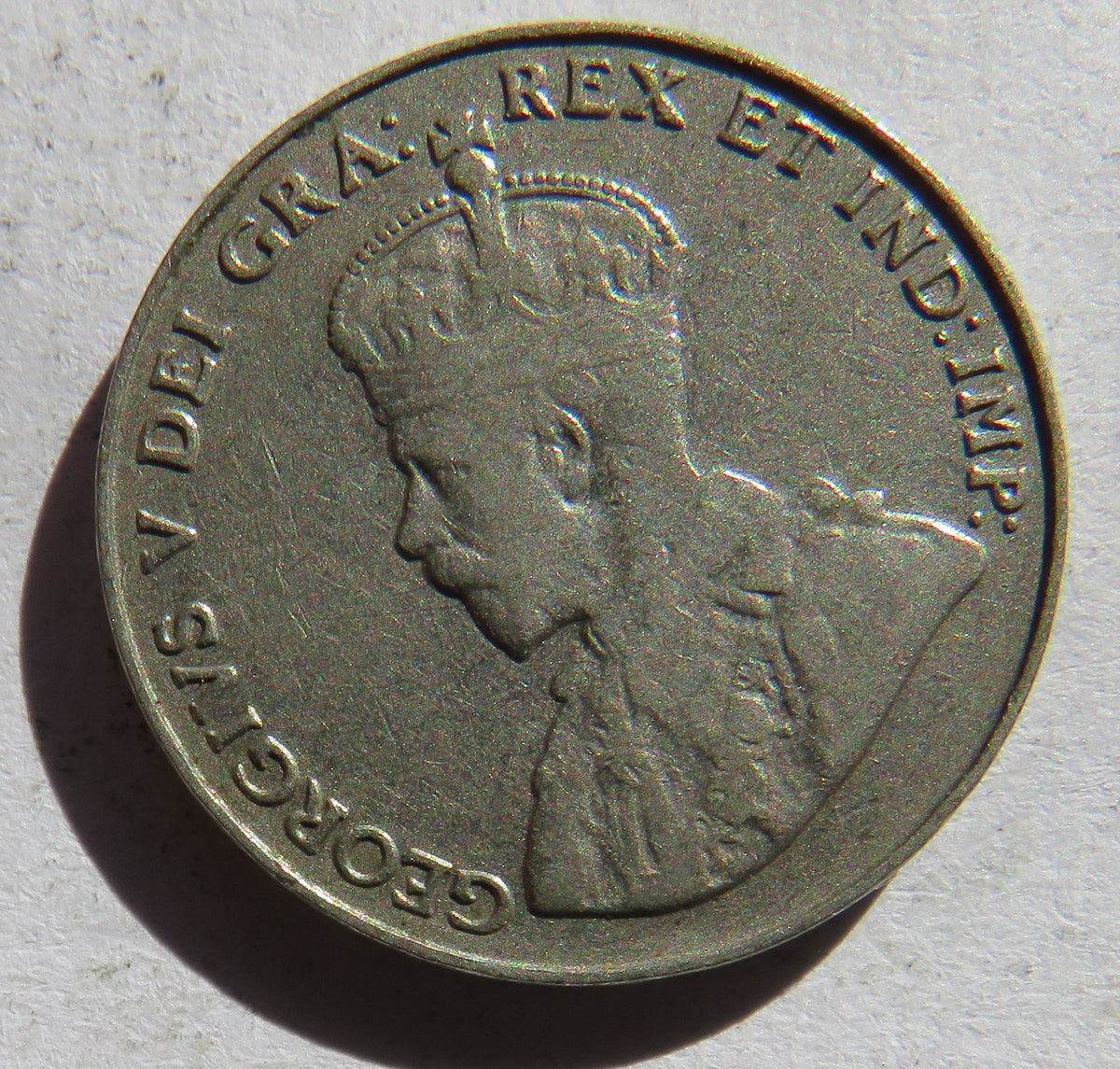 1934 King George V Canada 5 Cents Coin