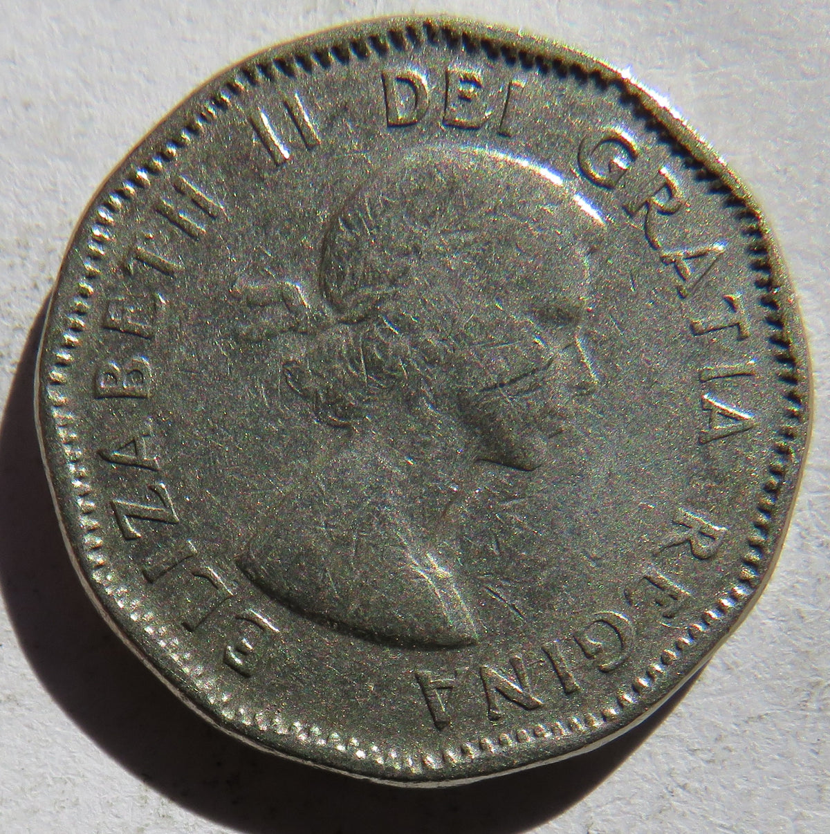 1956 Queen Elizabeth II Canada 5 Cents Coin