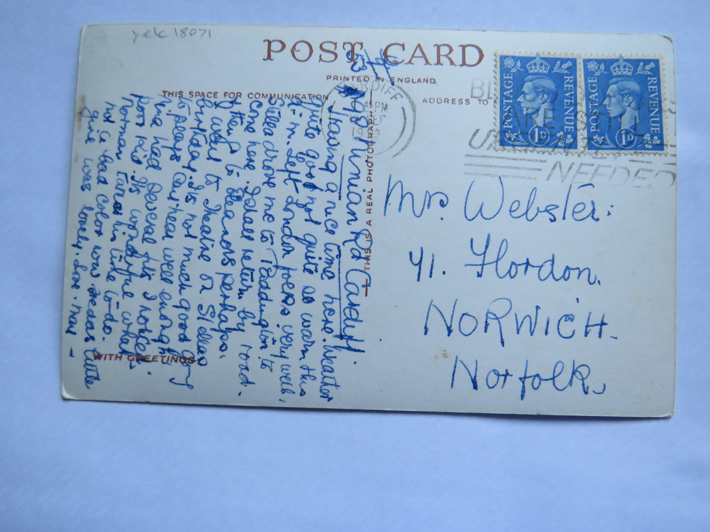 Vintage Postcard of President Roosevelt Memorial, Grosvenor Square, London