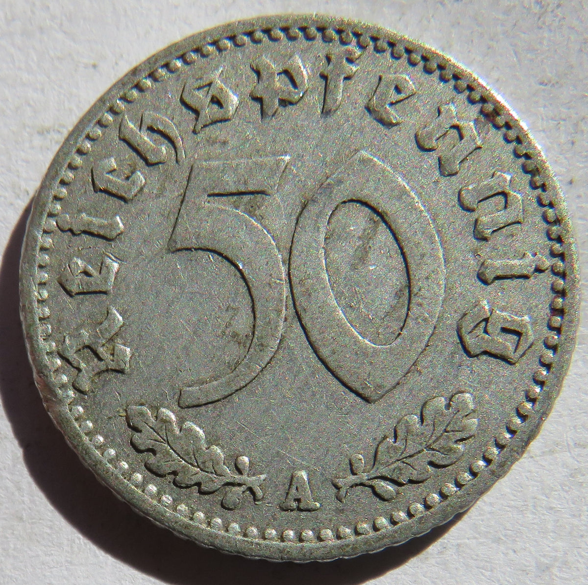 1941-A Germany - Third Reich 50 Reichspfennig Coin