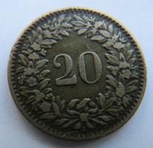 Load image into Gallery viewer, 1859 Switzerland 20 Rappen Coin
