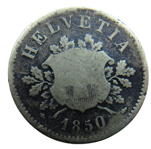 1850 Switzerland 10 Rappen Coin