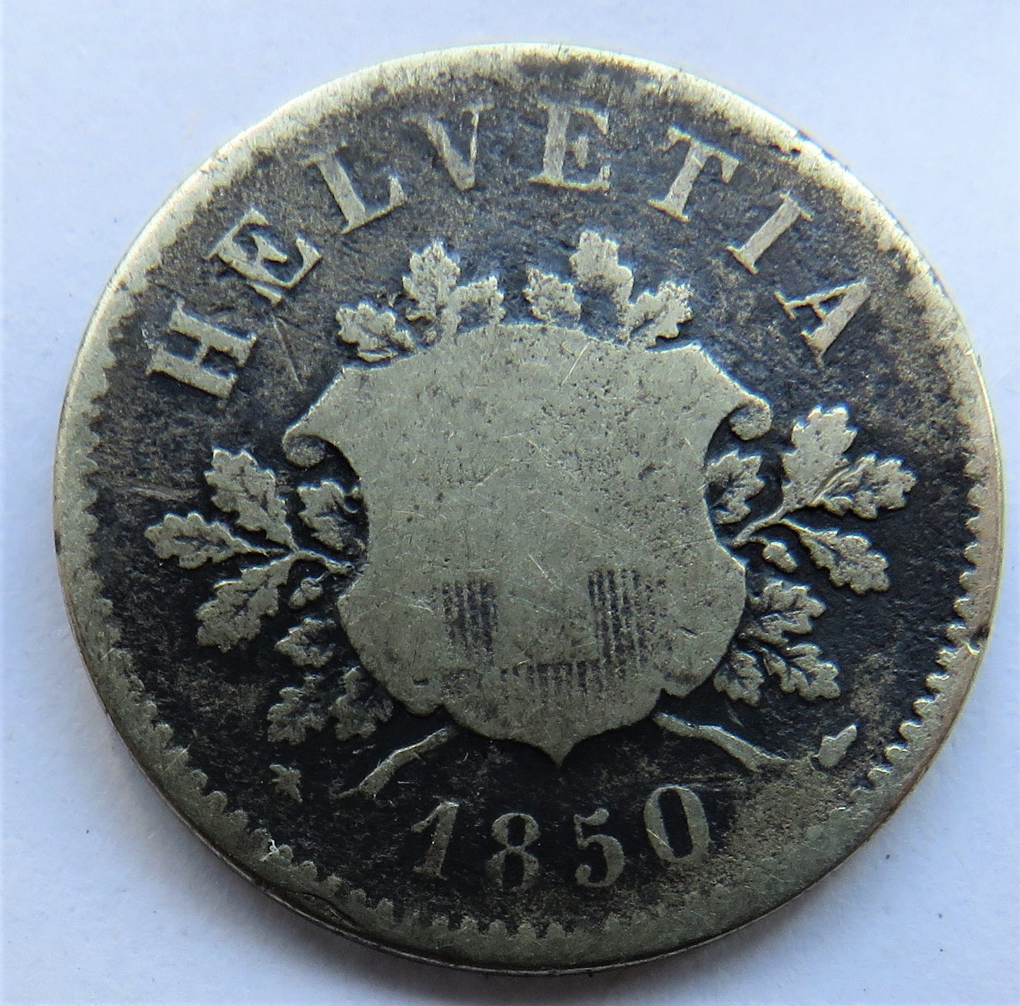 1850 Switzerland 10 Rappen Coin