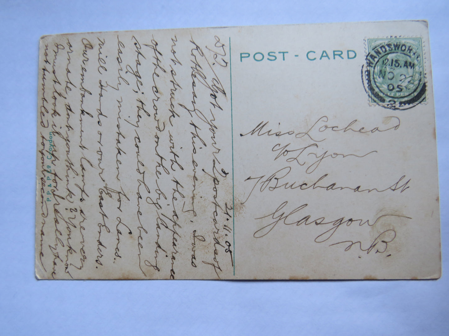 Vintage Postcard of H.M.S. Buzzard, Training Ship, London 1905