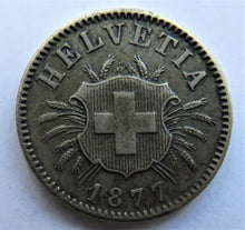 Load image into Gallery viewer, 1877 Switzerland 5 Rappen Coin - Good Detail
