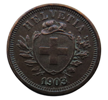 Load image into Gallery viewer, 1903 Switzerland One Rappen Coin
