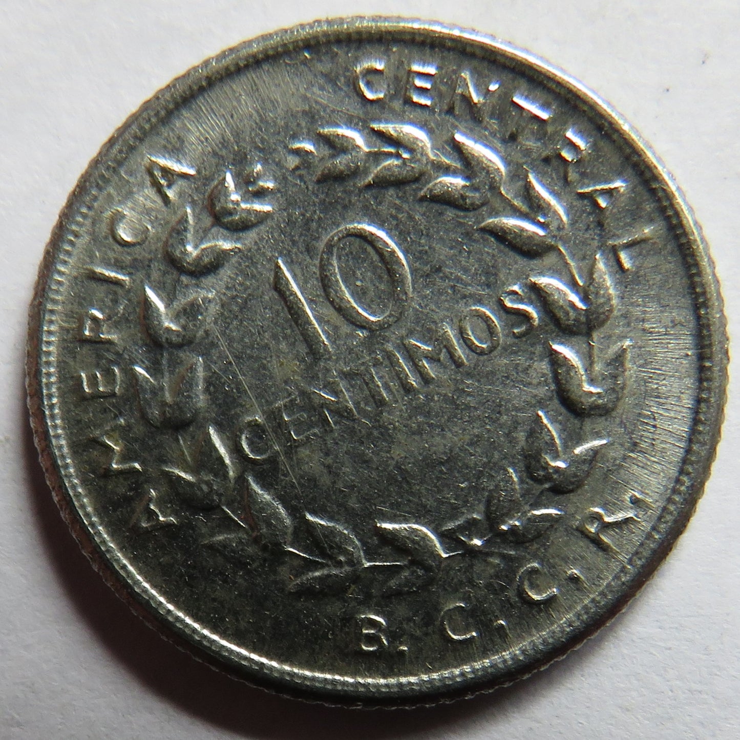 1958 Costa Rica 10 Centimos Coin