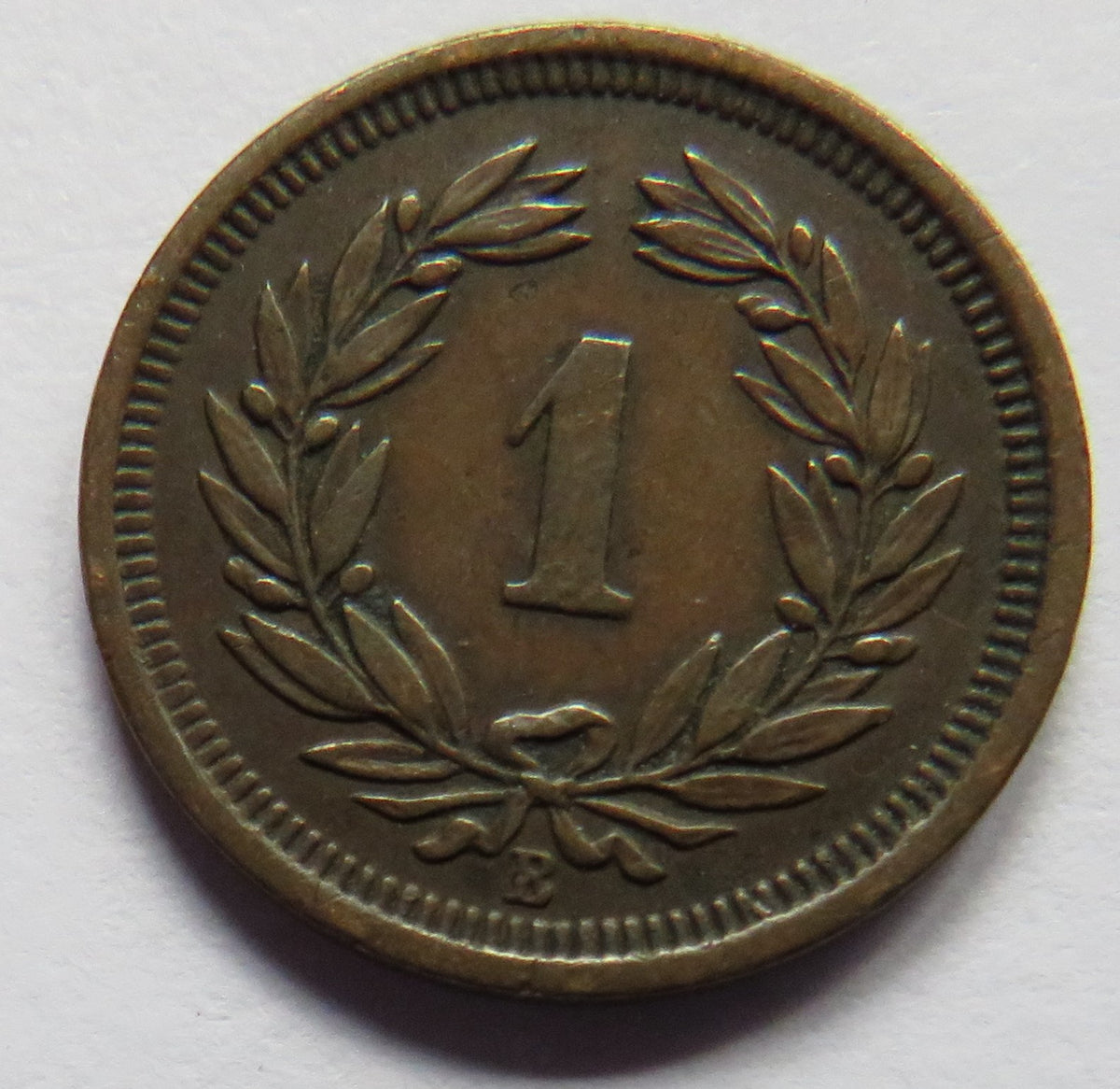 1890 Switzerland One Rappen Coin