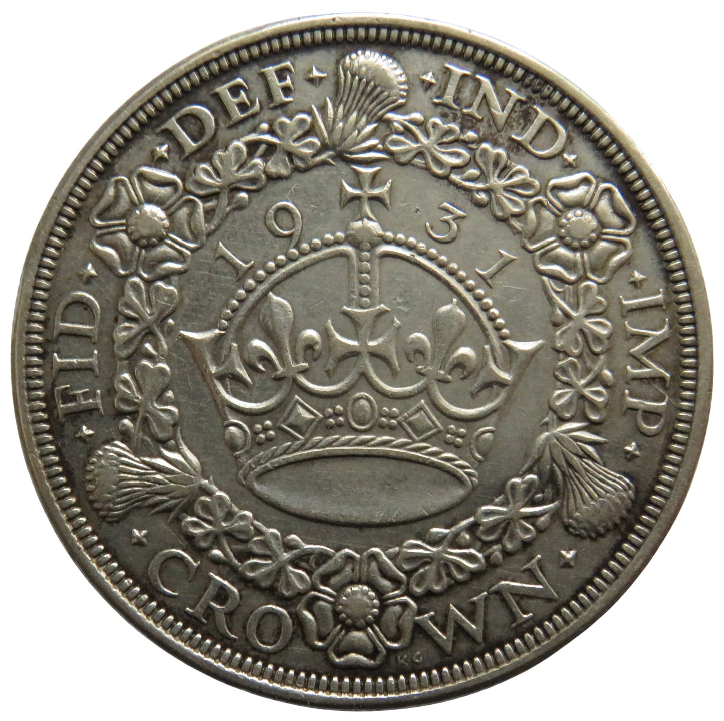 1931 King George V Silver Wreath Crown Coin - Great Britain