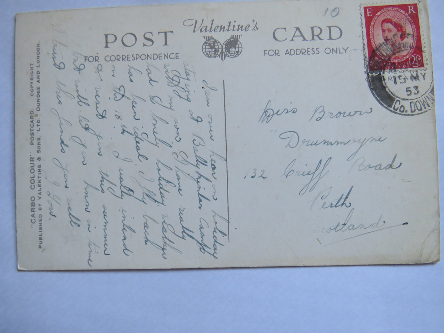 Vintage Postcard of A Cottage in Ireland 1953