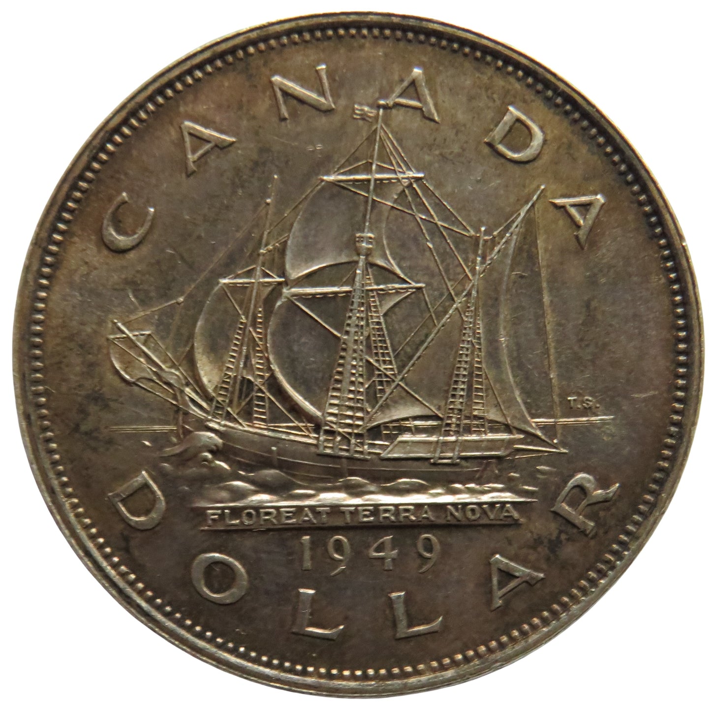 1949 King George VI Canada Silver $1 One Dollar Coin Accession of Newfoundland