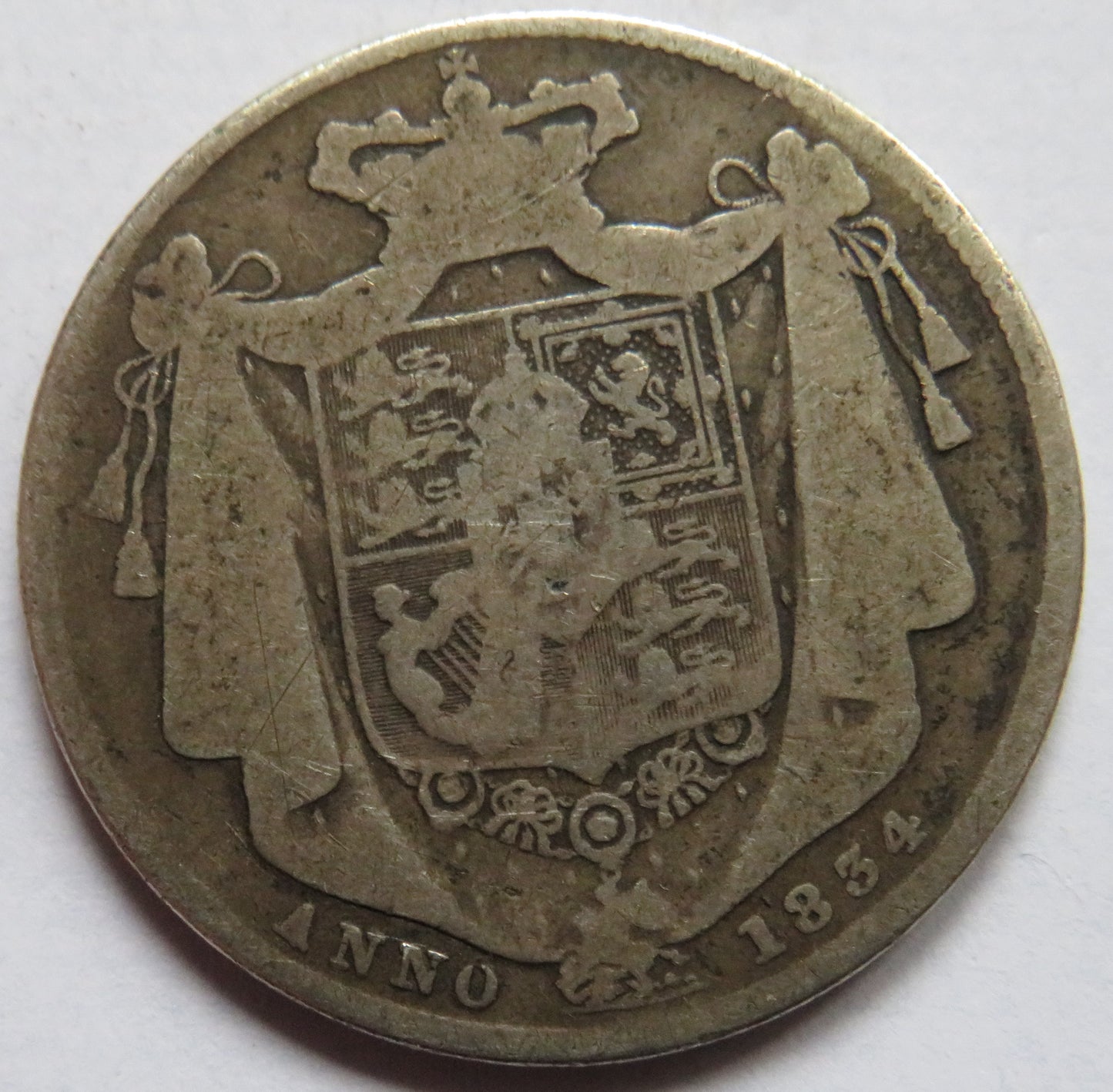 1834 King William IV Silver Halfcrown Coin - Great Britain