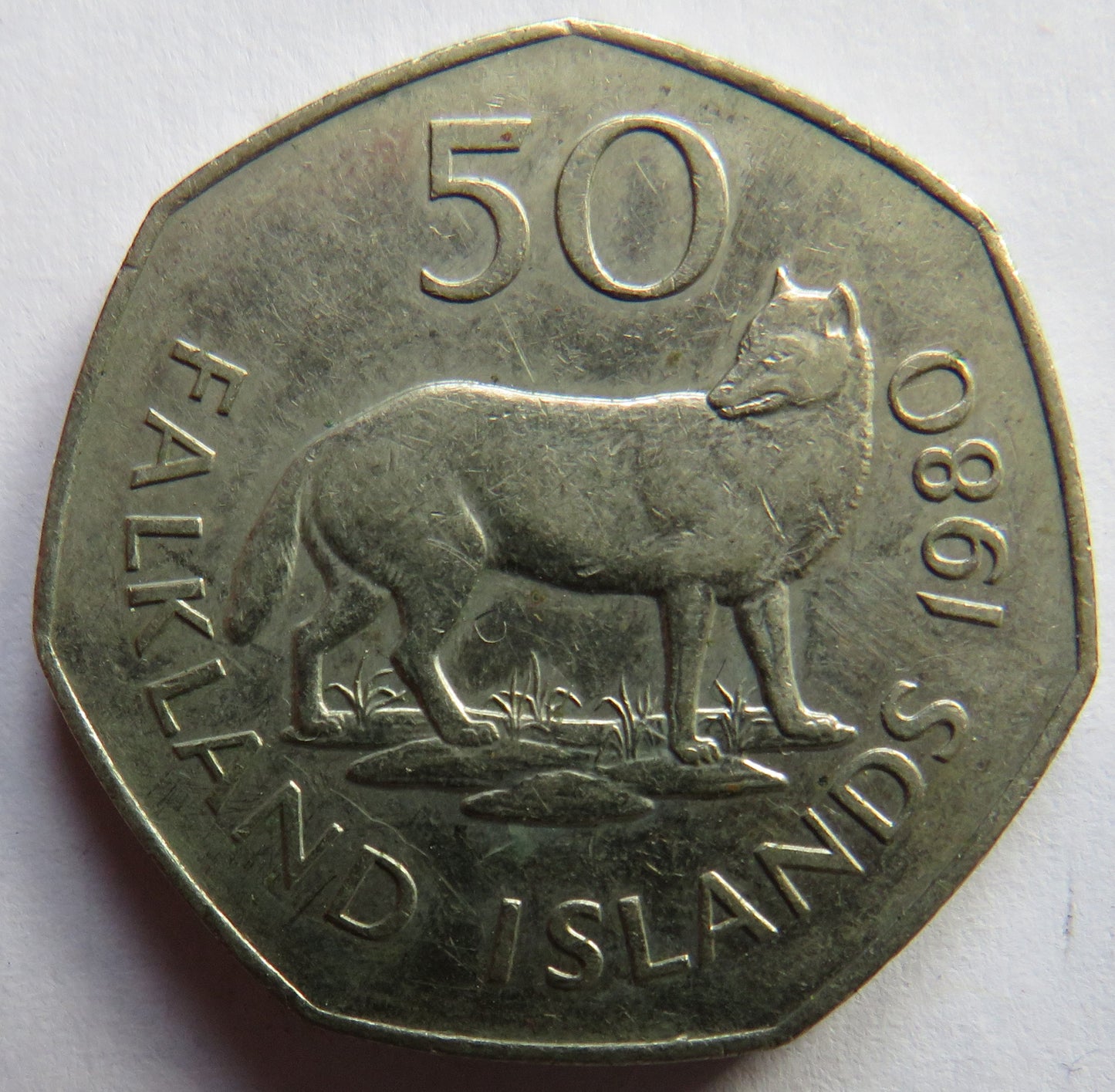 1980 Falkland Islands 50 Pence Coin