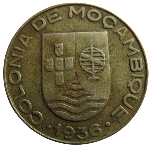 1936 Mozambique One Escudo Coin
