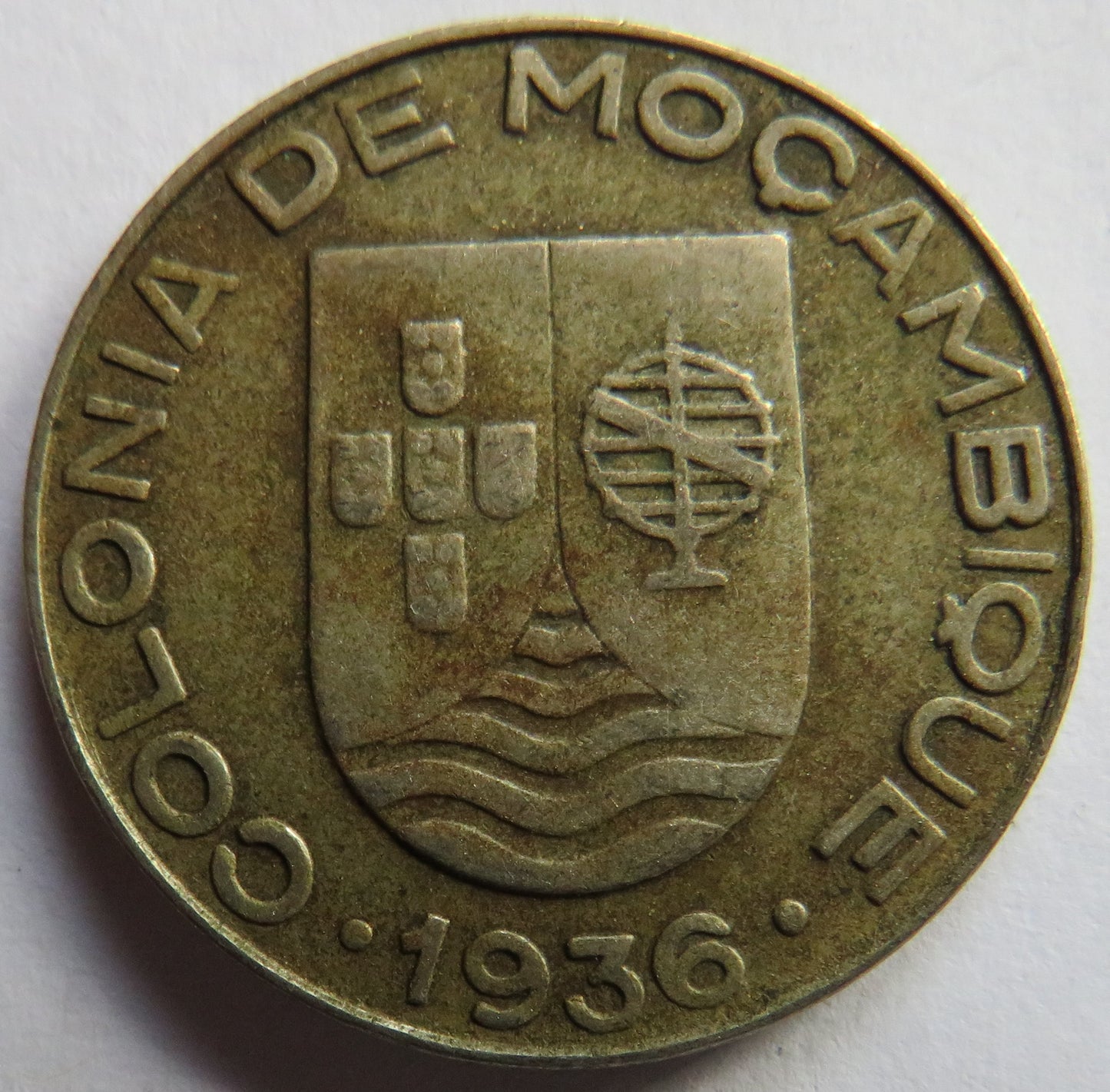 1936 Mozambique One Escudo Coin