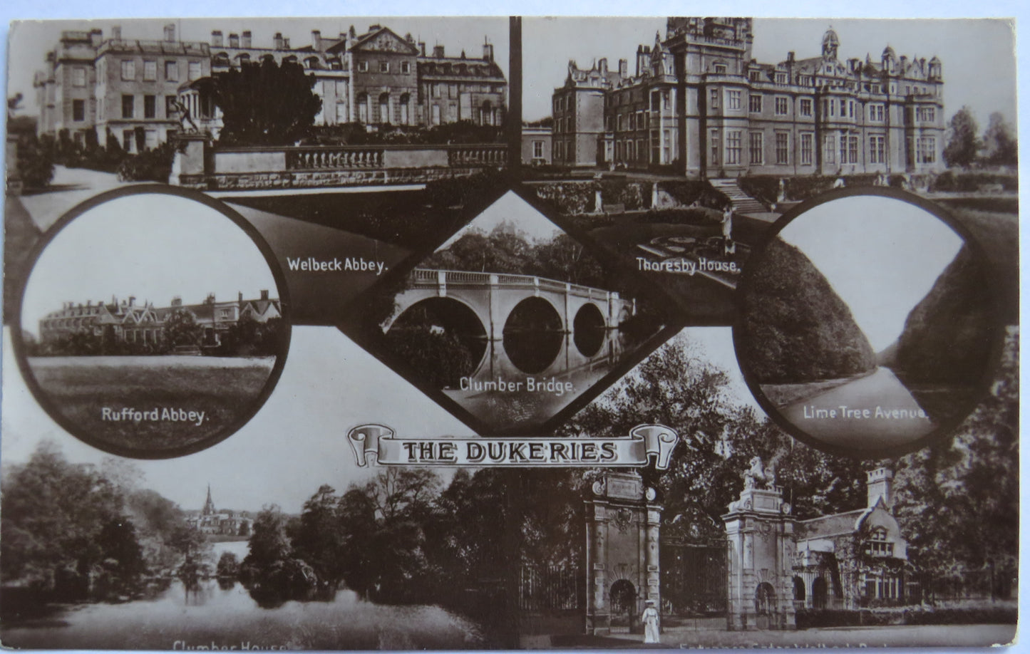 Vintage Postcard of The Dukeries, Multiview Postcard