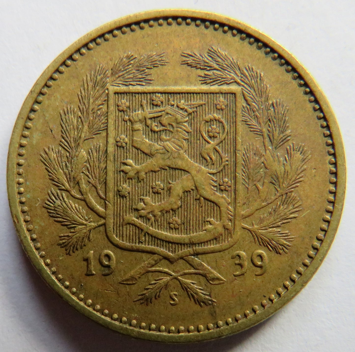 1939 Finland 5 Markkaa Coin