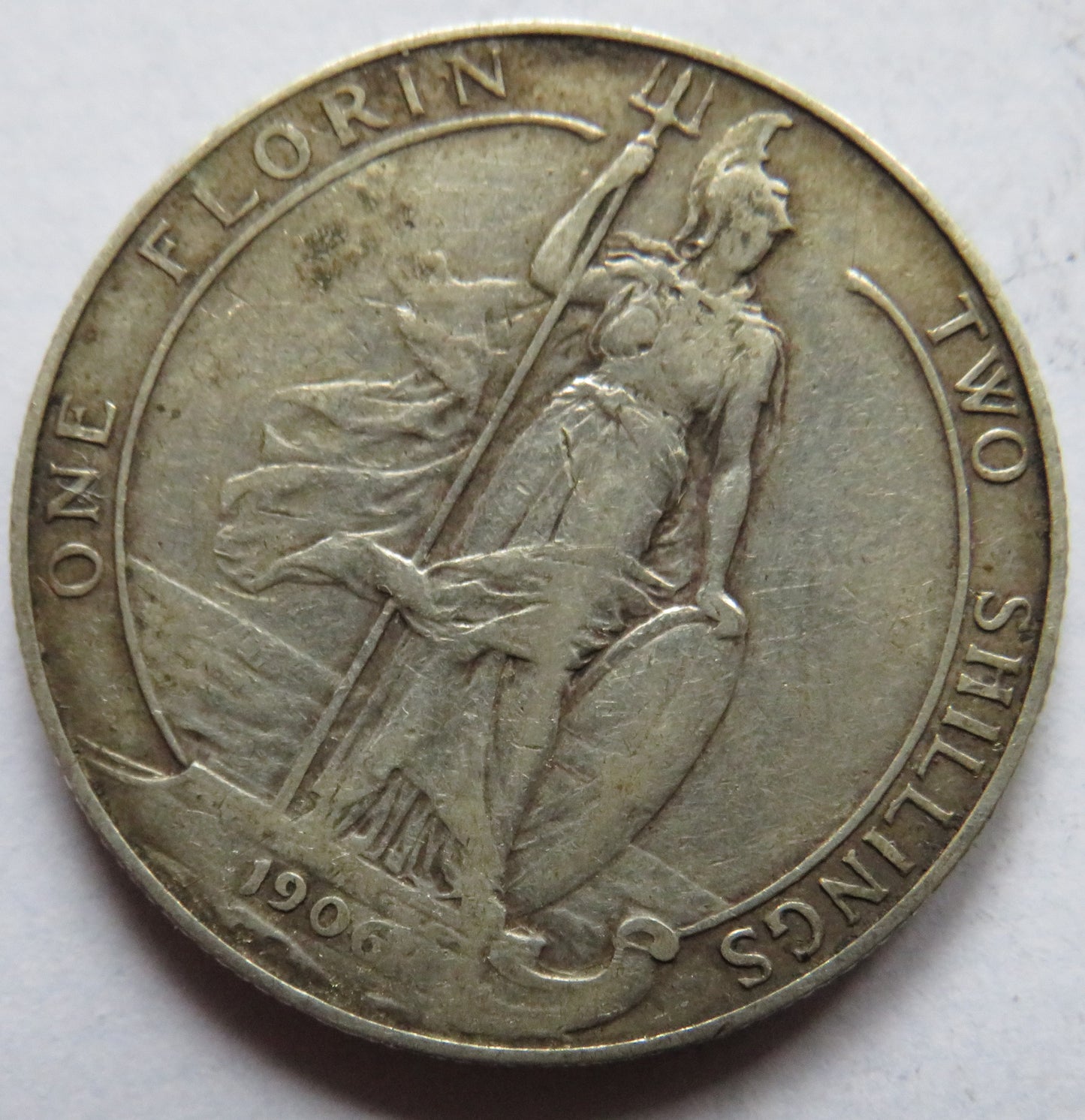 1906 King Edward VII Florin / Two Shillings Coin - Great Britain