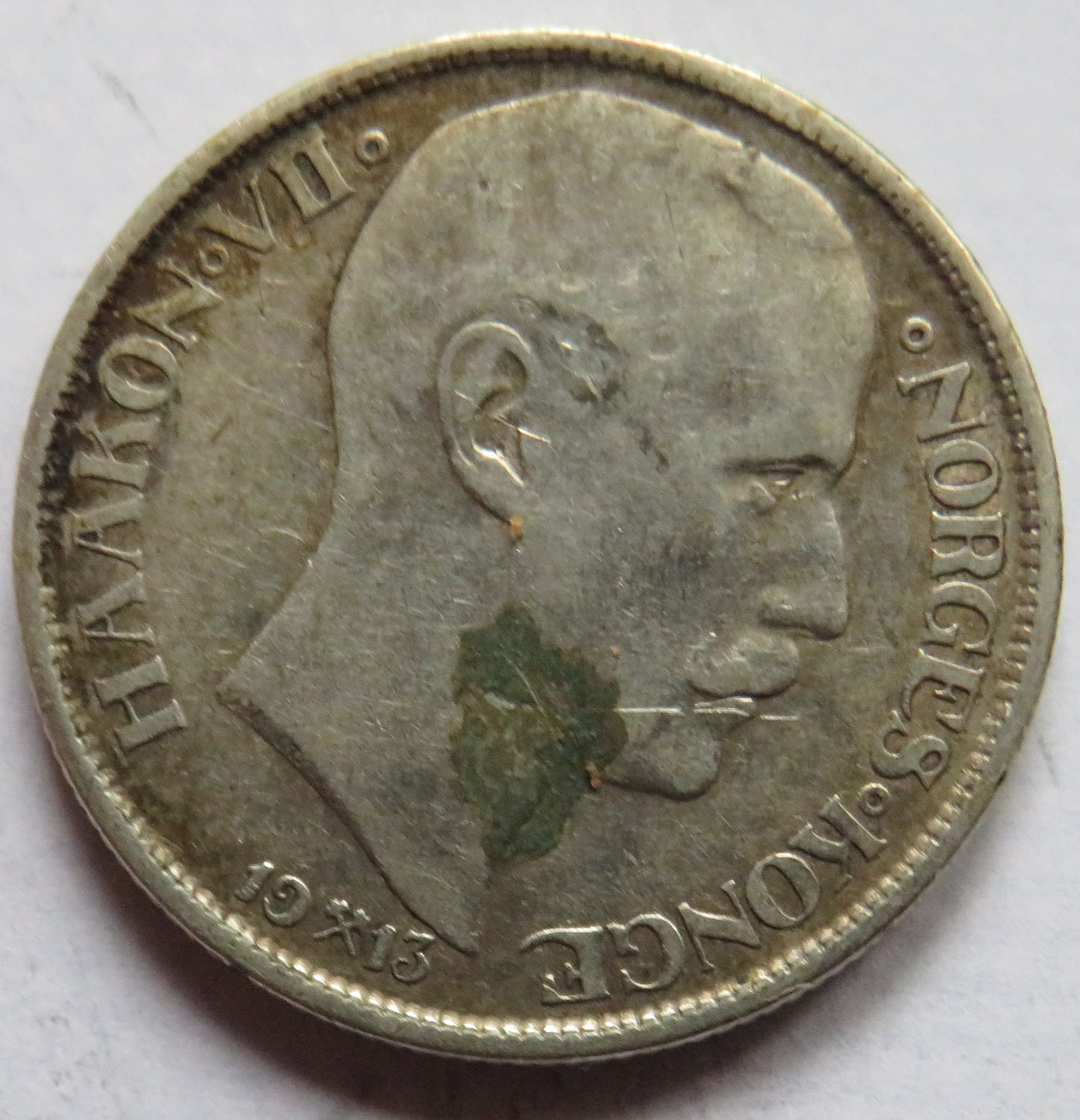 1913 Norway Silver One Krone Coin