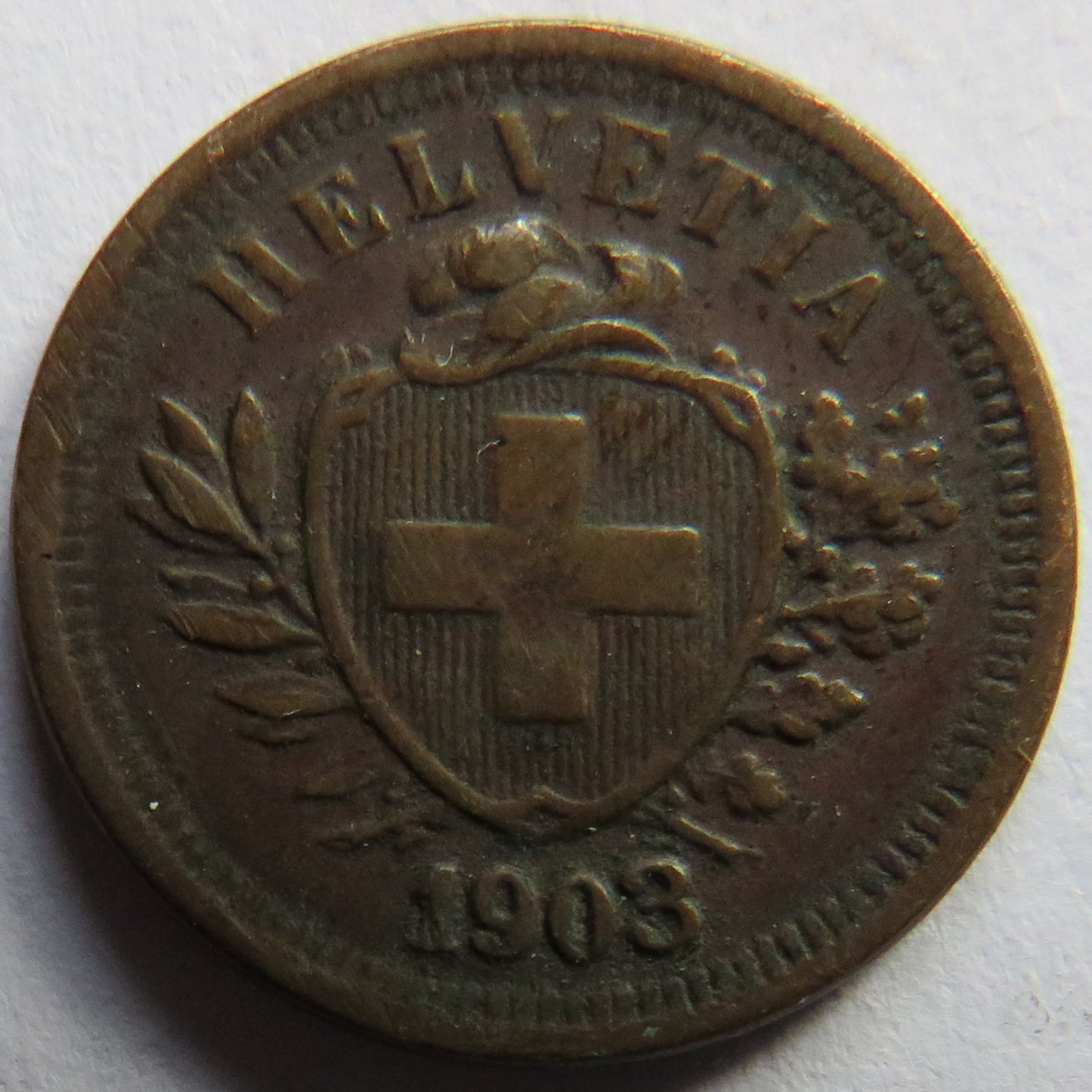 1903 Switzerland One Rappen Coin