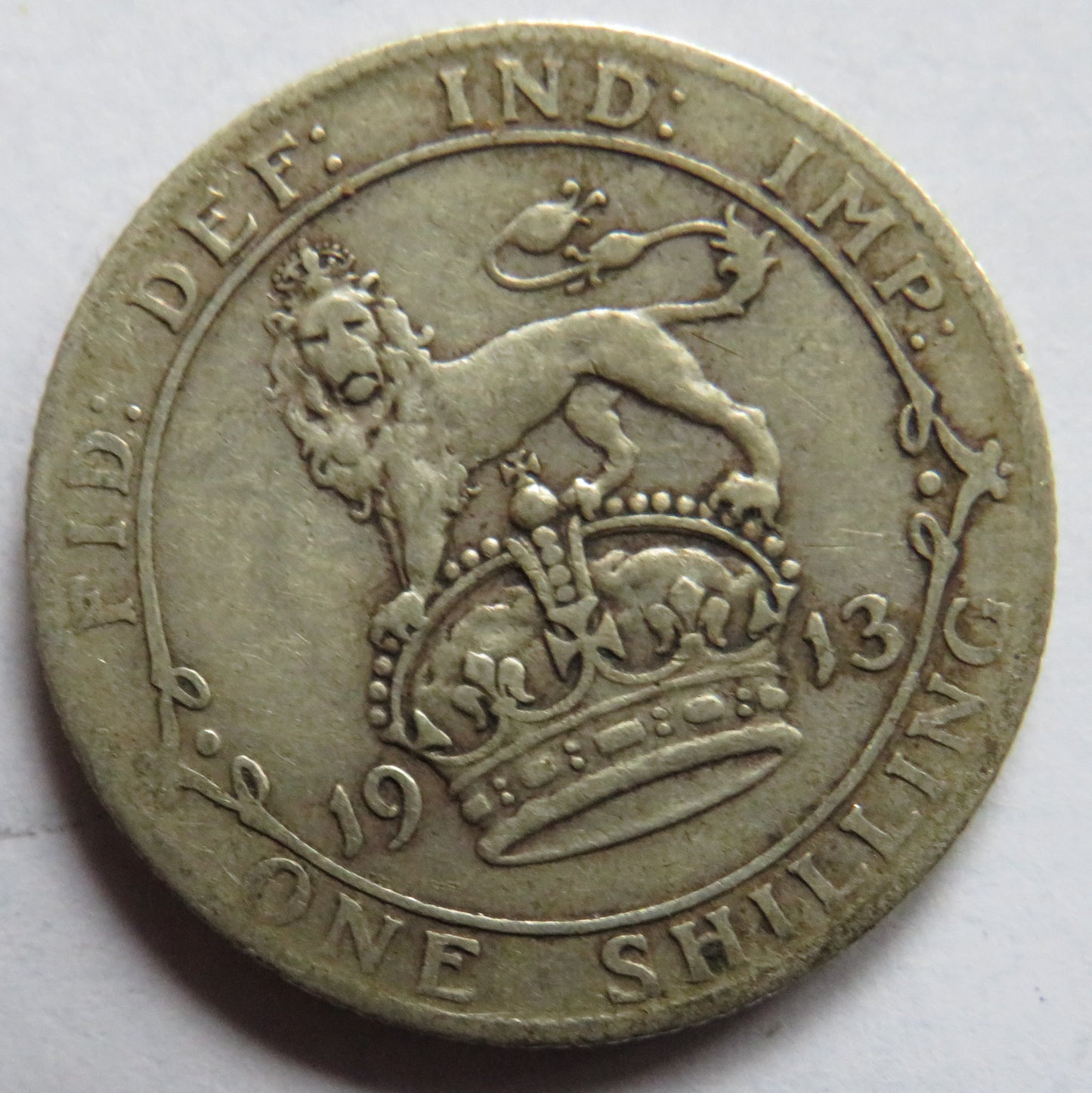 1913 King George V Silver One Shilling Coin - Great Britain