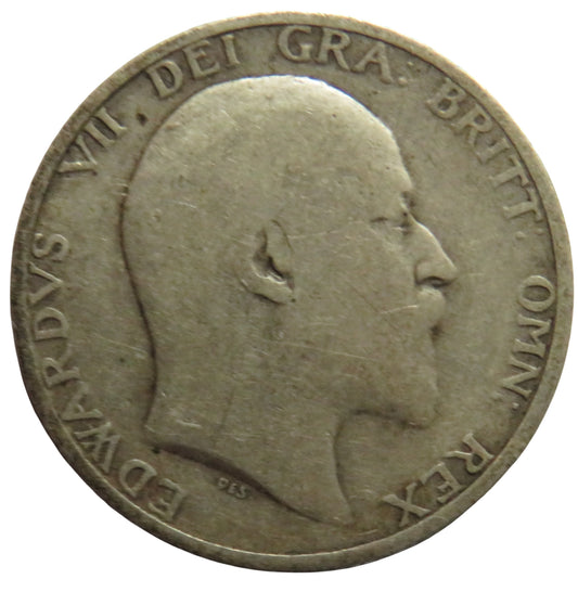 1906 King Edward VII Silver One Shilling Coin - Great Britain