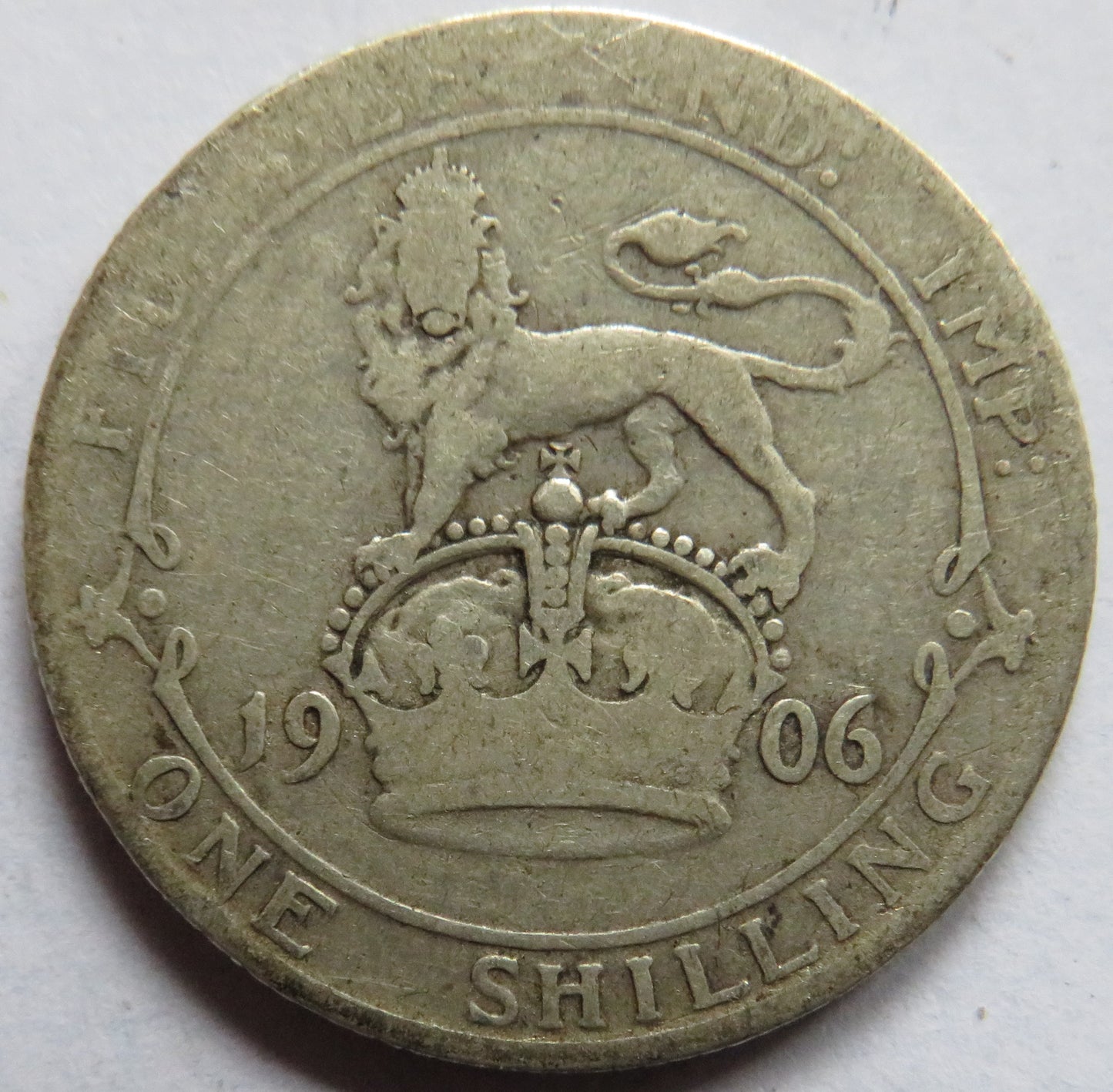 1906 King Edward VII Silver One Shilling Coin - Great Britain