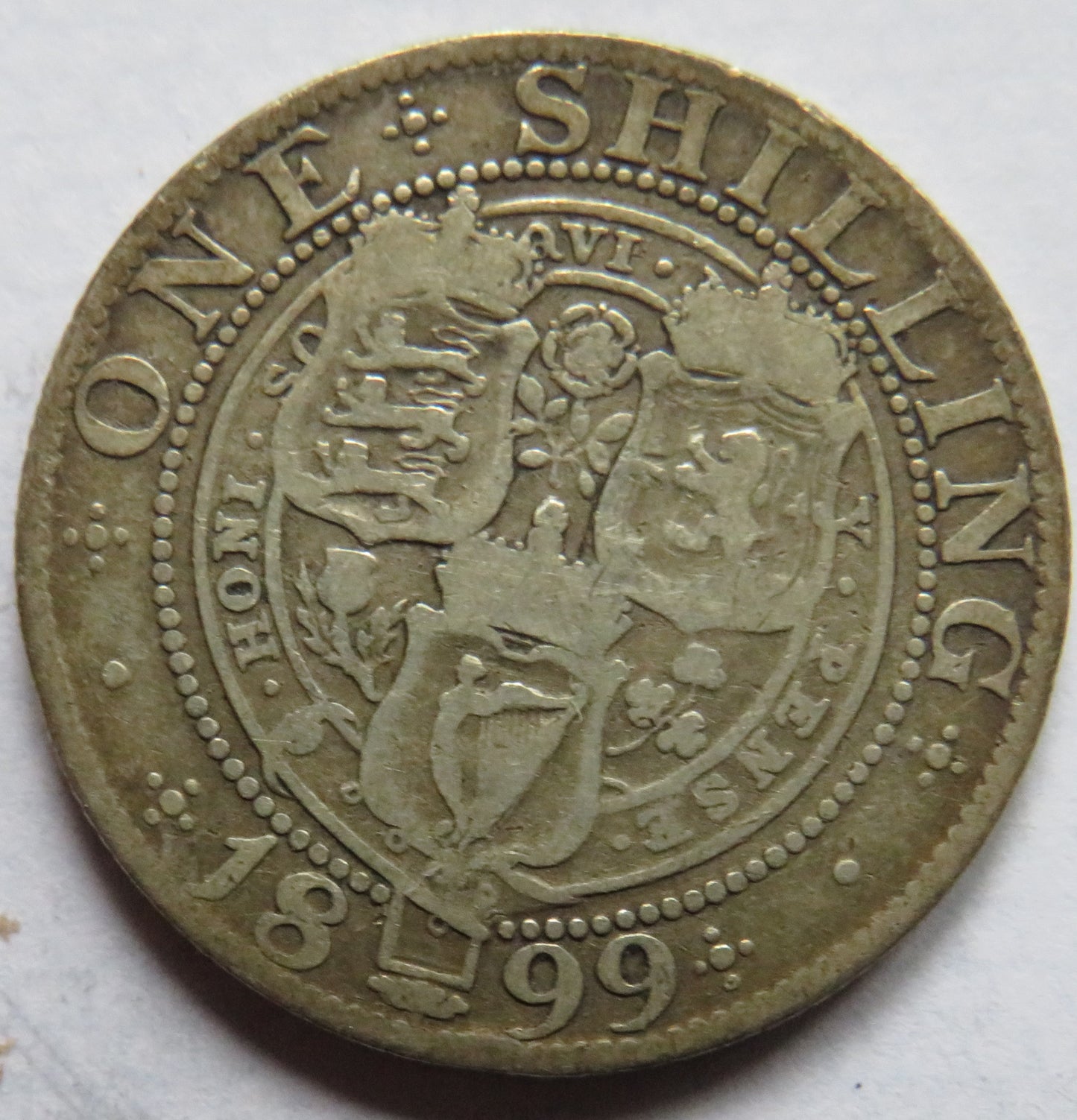 1899 Queen Victoria Silver One Shilling Coin - Great Britain